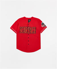 Scarface Baseball Button Up Jersey - Red