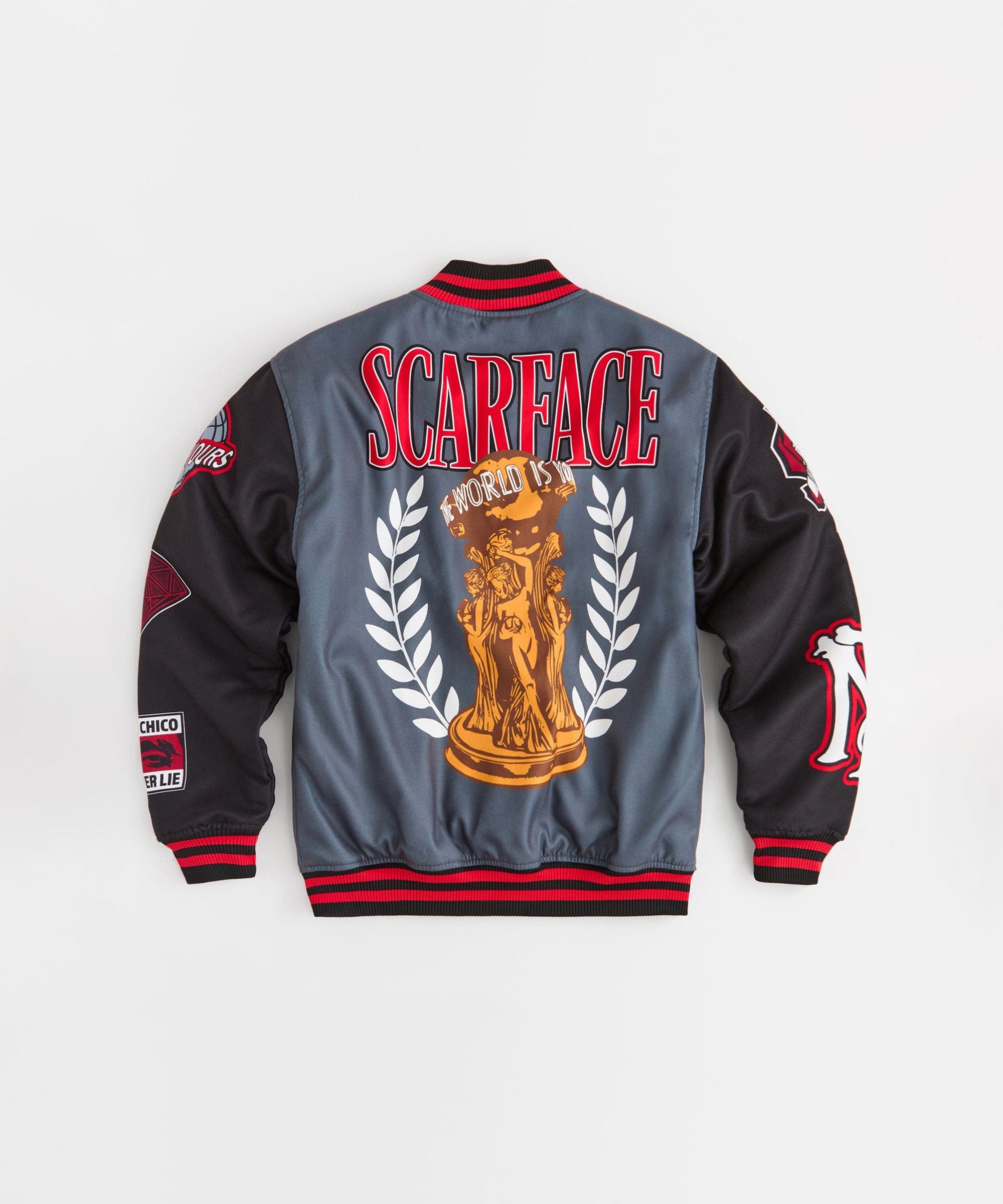 Scarface Money Power Varsity Jacket - Grey