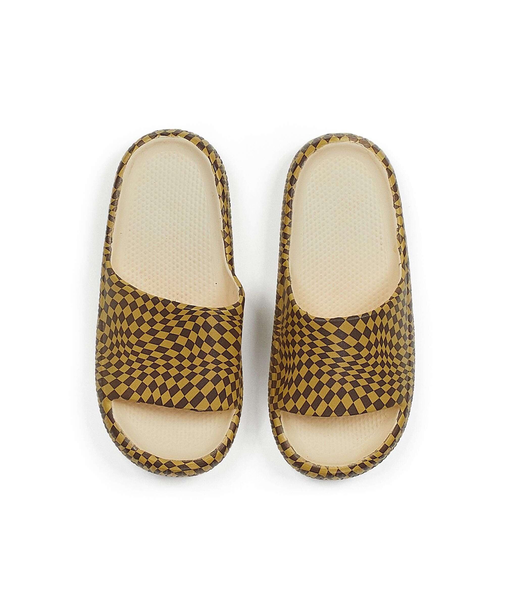 Maddox Checkered Slides - Brown
