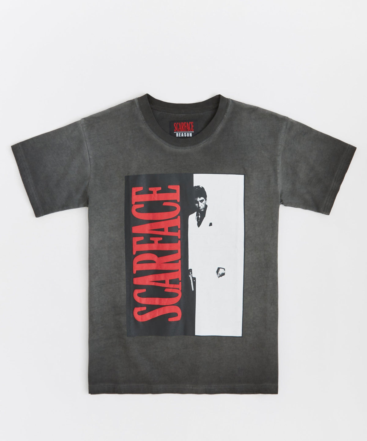 Scarface Split Short Sleeve Tee - Washed Black