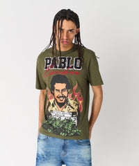 Pablo Mugshot Graphic Short Sleeve Tee - Olive Green