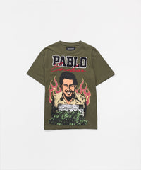 Pablo Mugshot Graphic Short Sleeve Tee - Olive Green