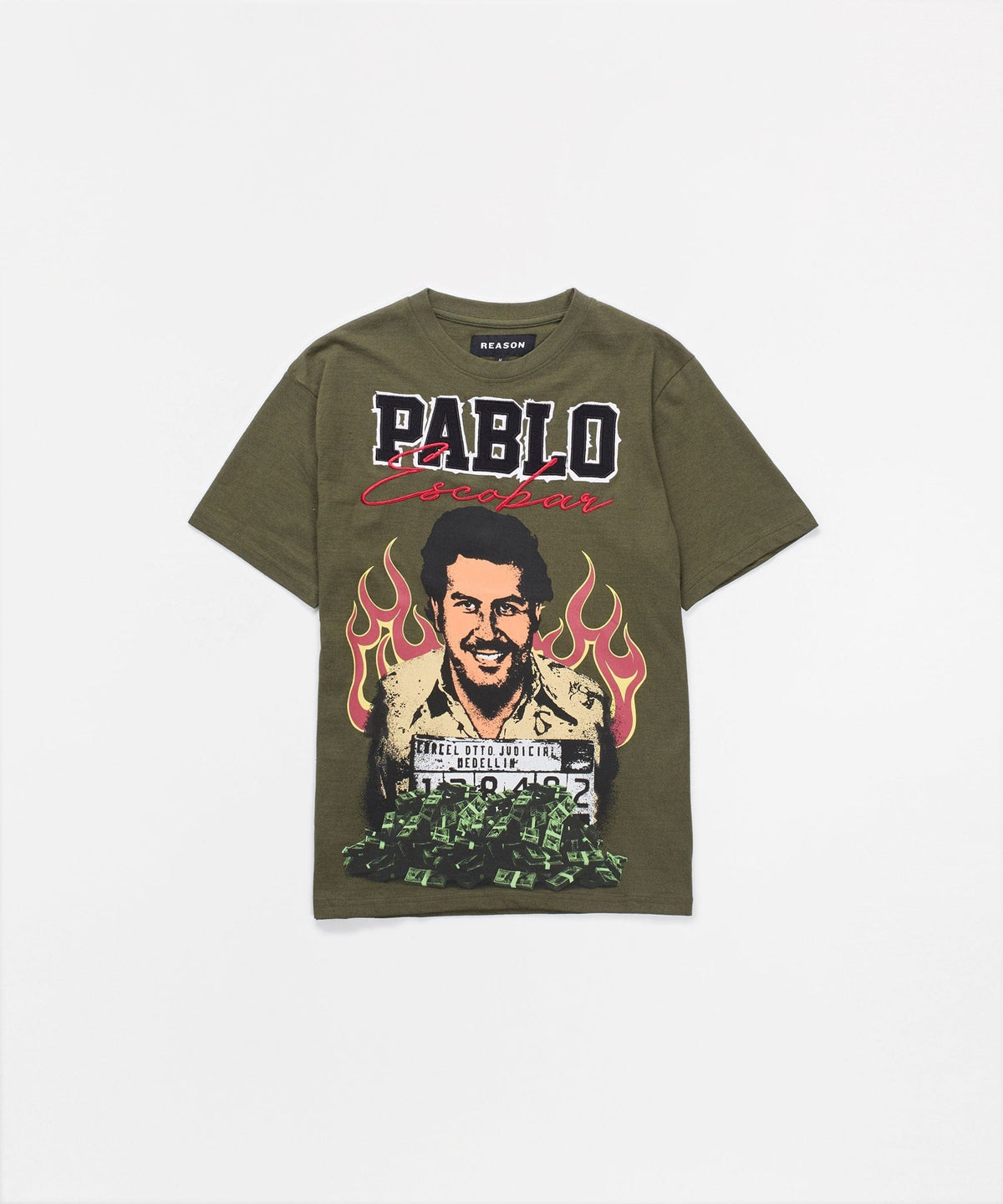 Plus Size Pablo Mugshot Shorts Sleeve Tee - Olive Green