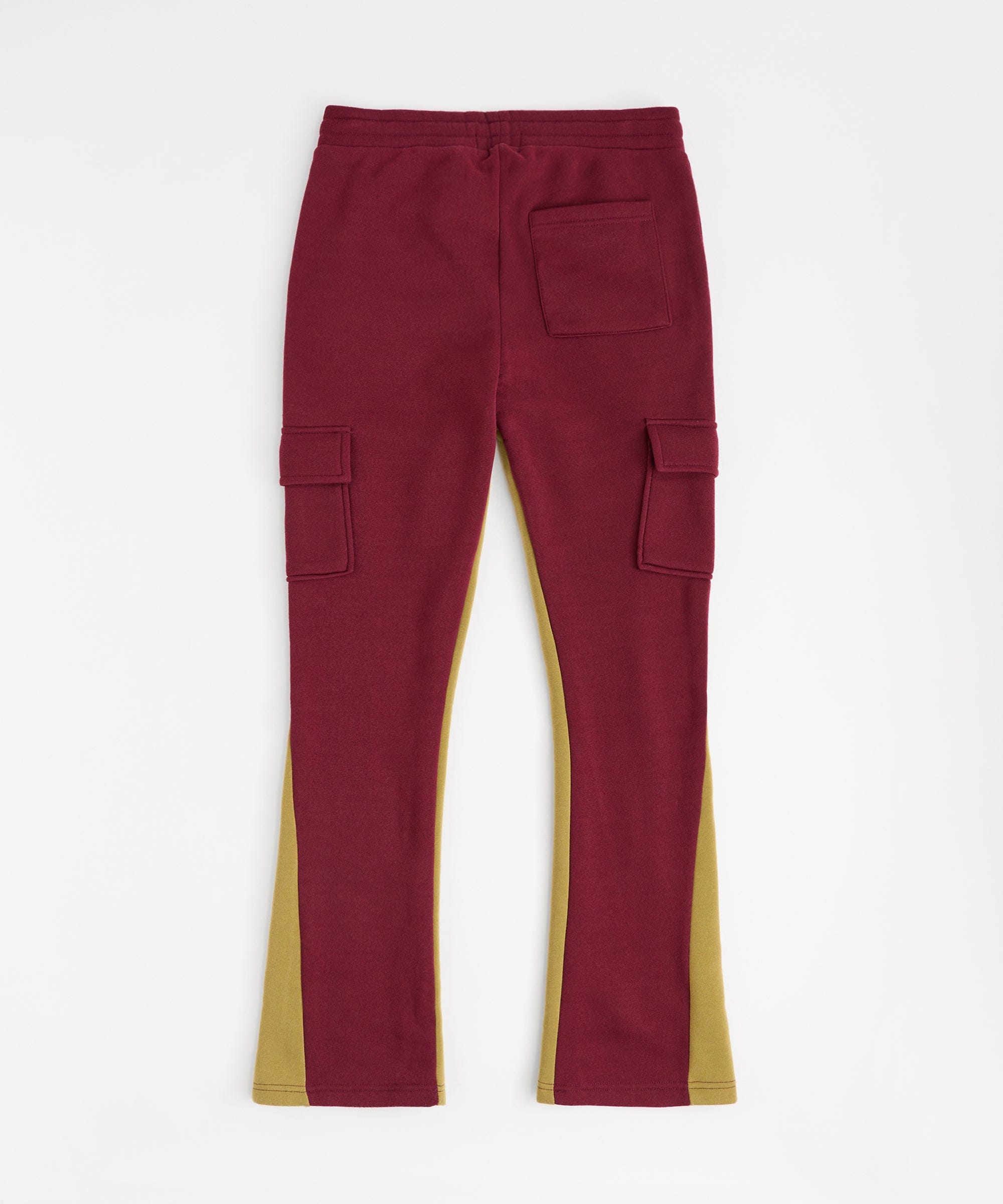Flare Stacked Fleece Sweatpants - Burgundy
