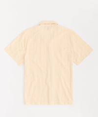 Jacquard Knit Short Sleeve Button Down Shirt - Cream