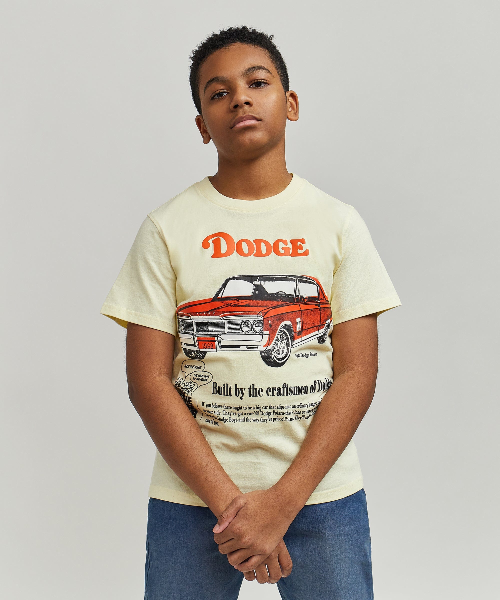 Kids Dodge Boys Short Sleeve Tee - Khaki