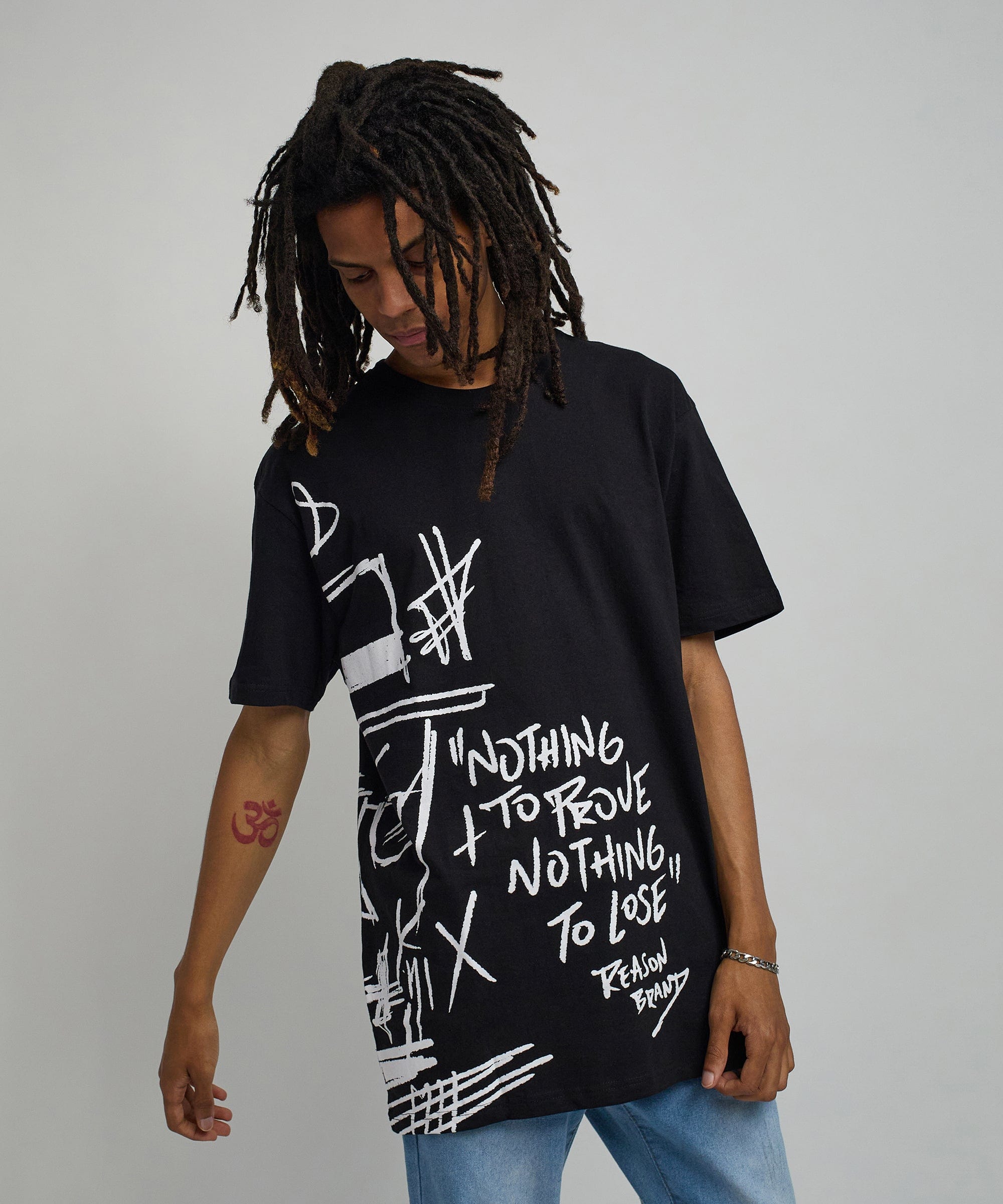 Walter Short Sleeve Front And Back Print Tee - Black