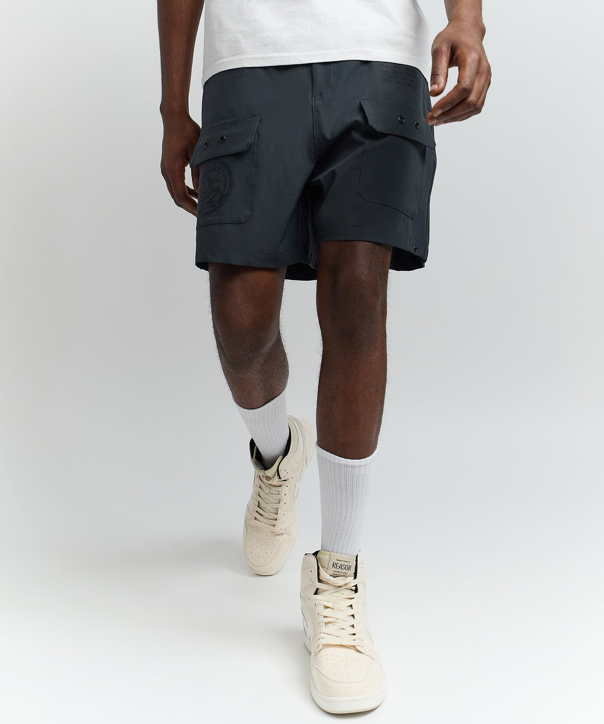 Goat Utility Stretch Tech Nylon Cargo Shorts - Charcoal